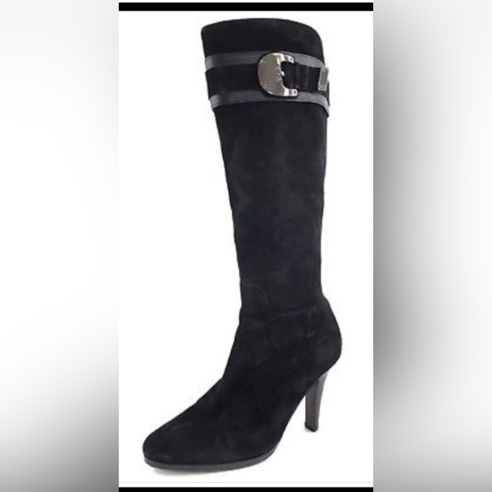 Cole Haan Air Knee High suede black boots